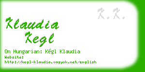 klaudia kegl business card