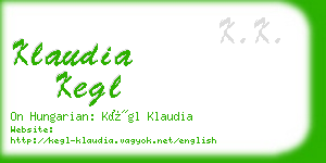 klaudia kegl business card